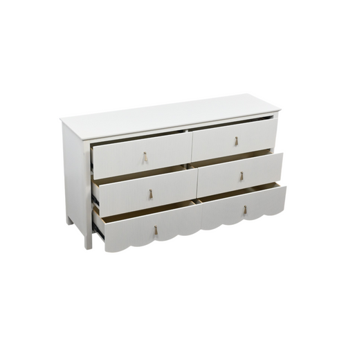 Birch Lane Sofia Wood 6 Drawer Reeded Dresser, image 8