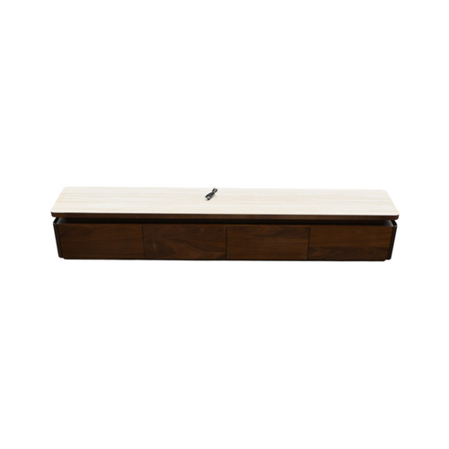 Povison Modern TV Stand With Adjustable LED Lights, Sintered Stone Top, Fully Assembled, image 3