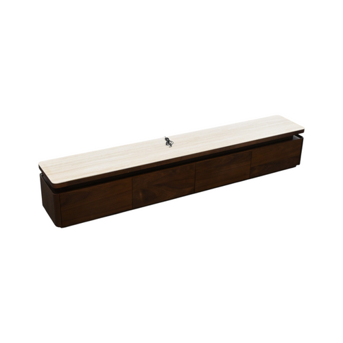 Povison Modern TV Stand With Adjustable LED Lights, Sintered Stone Top, Fully Assembled, image 4