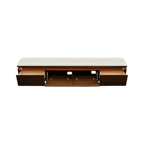 Povison Modern TV Stand With Adjustable LED Lights, Sintered Stone Top, Fully Assembled, image 10