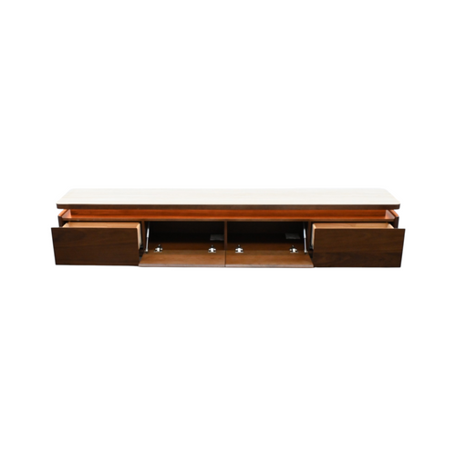 Povison Modern TV Stand With Adjustable LED Lights, Sintered Stone Top, Fully Assembled, image 13