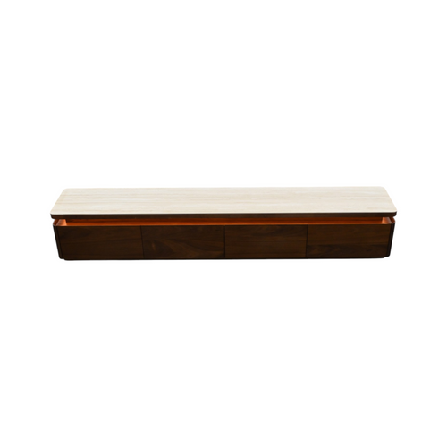 Povison Modern TV Stand With Adjustable LED Lights, Sintered Stone Top, Fully Assembled, image 8