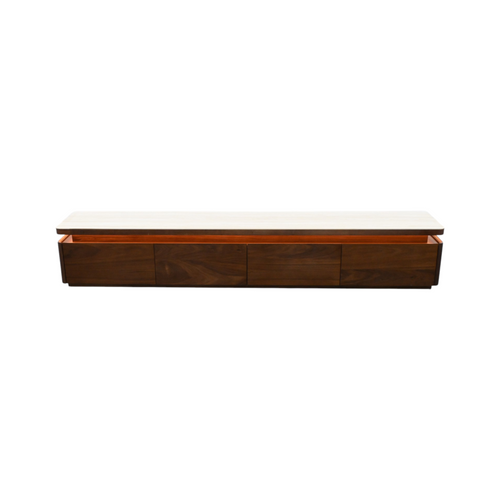 Povison Modern TV Stand With Adjustable LED Lights, Sintered Stone Top, Fully Assembled, image 2
