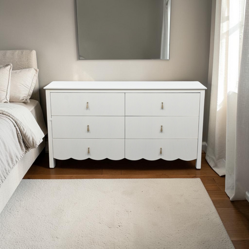 Birch Lane Sofia Wood 6 Drawer Reeded Dresser, image 1
