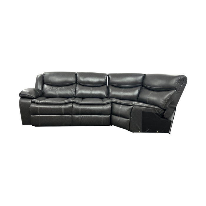 Hokku Designs Ibtissam Modern & Contemporary Faux Leather Power Reclining Sectional Sofa with USB and Charging Outlets, image 2