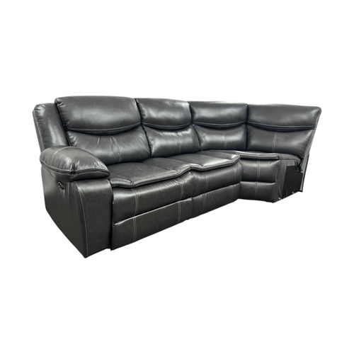 Hokku Designs Ibtissam Modern & Contemporary Faux Leather Power Reclining Sectional Sofa with USB and Charging Outlets, image 4