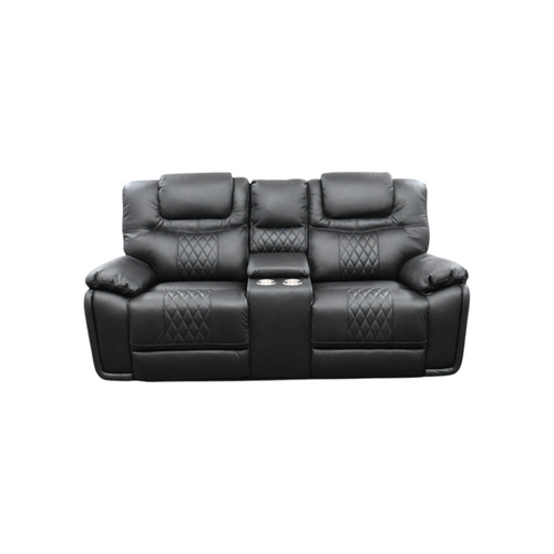Hokku Designs Jepum Top-Grain Genuine Leather Manual Reclining Loveseat Sofa, 2-Seater Recliner Couch with Storage and Cupholders, image 5