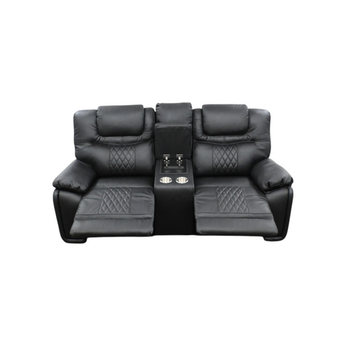 Hokku Designs Jepum Top-Grain Genuine Leather Manual Reclining Loveseat Sofa, 2-Seater Recliner Couch with Storage and Cupholders, image 6