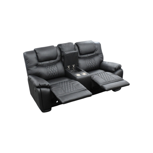 Hokku Designs Jepum Top-Grain Genuine Leather Manual Reclining Loveseat Sofa, 2-Seater Recliner Couch with Storage and Cupholders, image 8