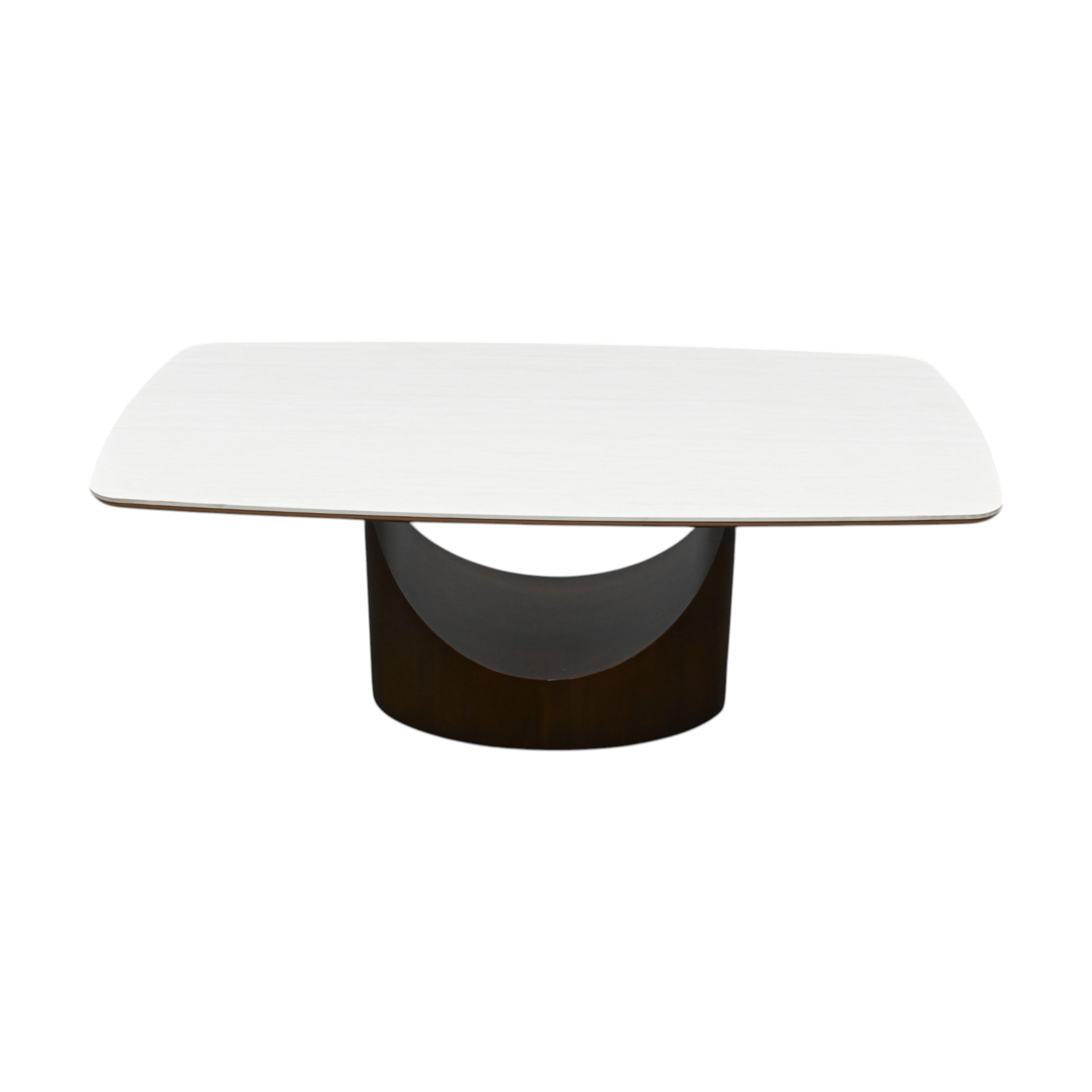 Povision Modern Rectangular Sintered Stone Dining Table with Pedestal Base