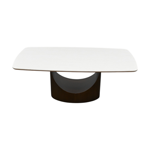Povision Modern Rectangular Sintered Stone Dining Table with Pedestal Base, image 3