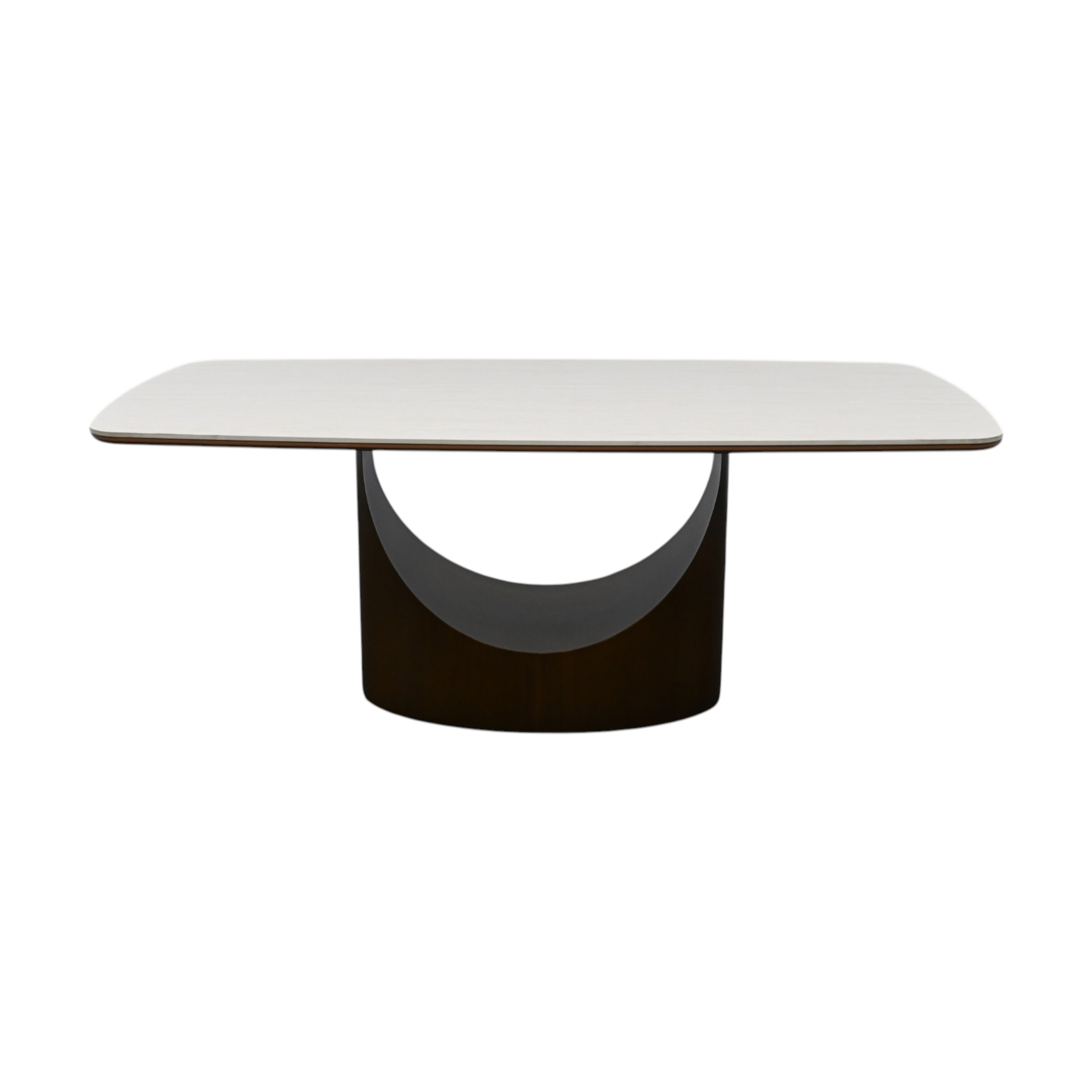 Povision Modern Rectangular Sintered Stone Dining Table with Pedestal Base