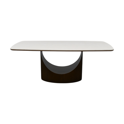 Povision Modern Rectangular Sintered Stone Dining Table with Pedestal Base, image 5