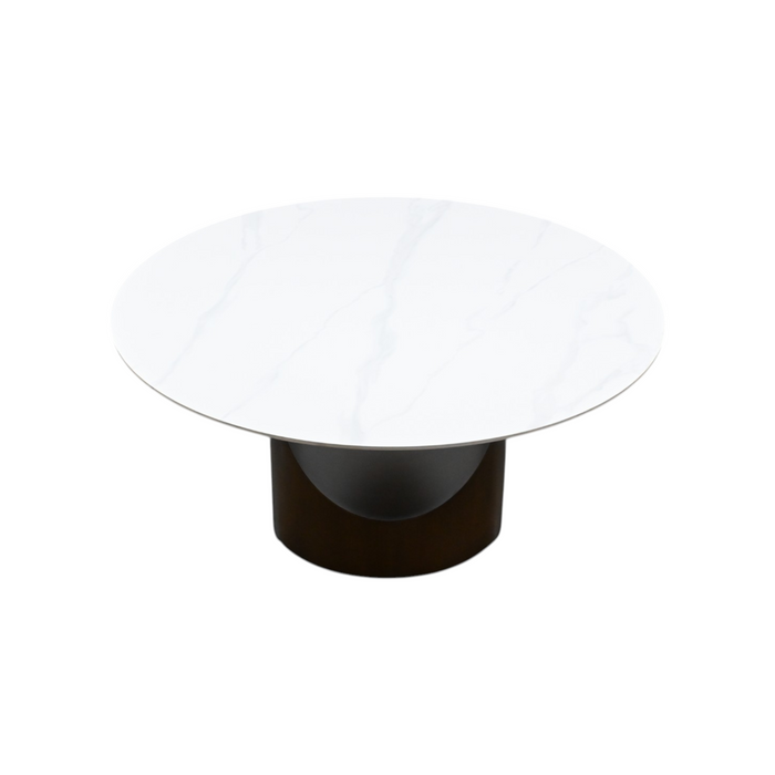Povison Modern Sintered Stone Round Dining Table with U-shaped Leg, Seats 4 to 6, Kitchen Table for Living Room, image 3
