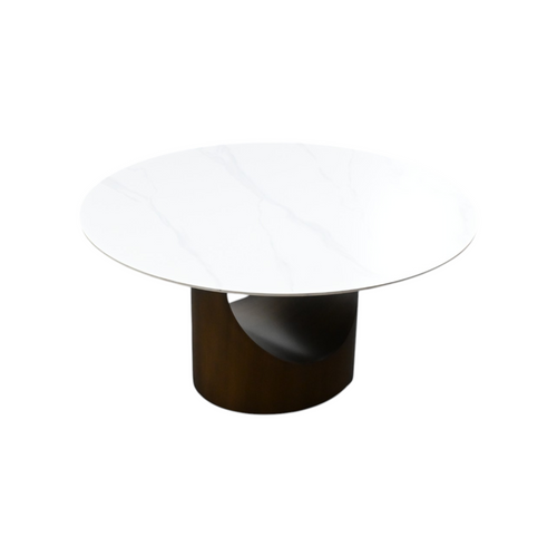 Povison Modern Sintered Stone Round Dining Table with U-shaped Leg, Seats 4 to 6, Kitchen Table for Living Room, image 4