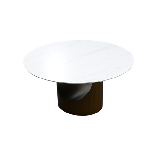 Povison Modern Sintered Stone Round Dining Table with U-shaped Leg, Seats 4 to 6, Kitchen Table for Living Room, image 5