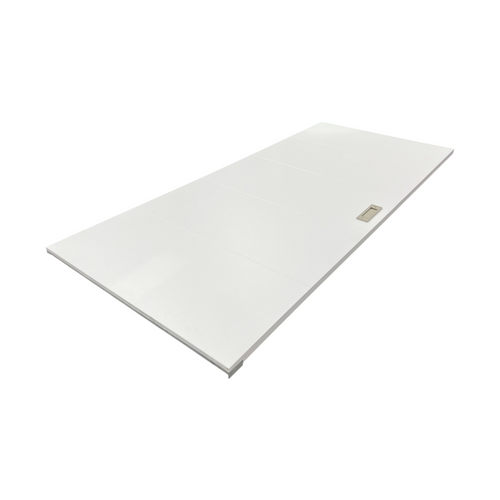 JUBEST Concealed/Invisible Magic White Primed Flush Sliding Barn Doors With Installation Hardware Kit Including Double Sided Stain Nickel Flush Pulls, image 6