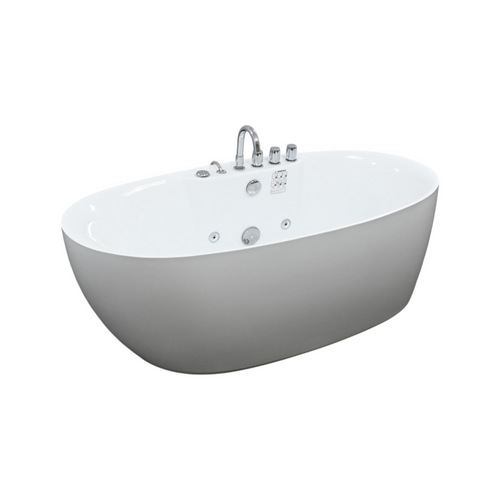 Empava Whirlpool Plastic / Acrylic Bathtub with Faucet EMPV-67AIS13, image 4