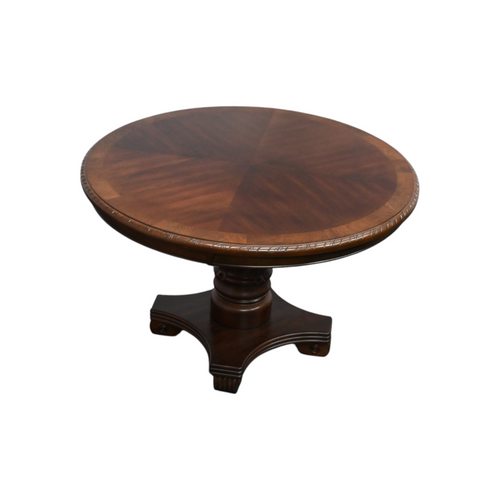 Astoria Grand Traditional 48 Inch Round Dining Table With Carved Pedestal Base, Rubber Wood Construction, image 4