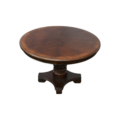 Astoria Grand Traditional 48 Inch Round Dining Table With Carved Pedestal Base, Rubber Wood Construction, image 5