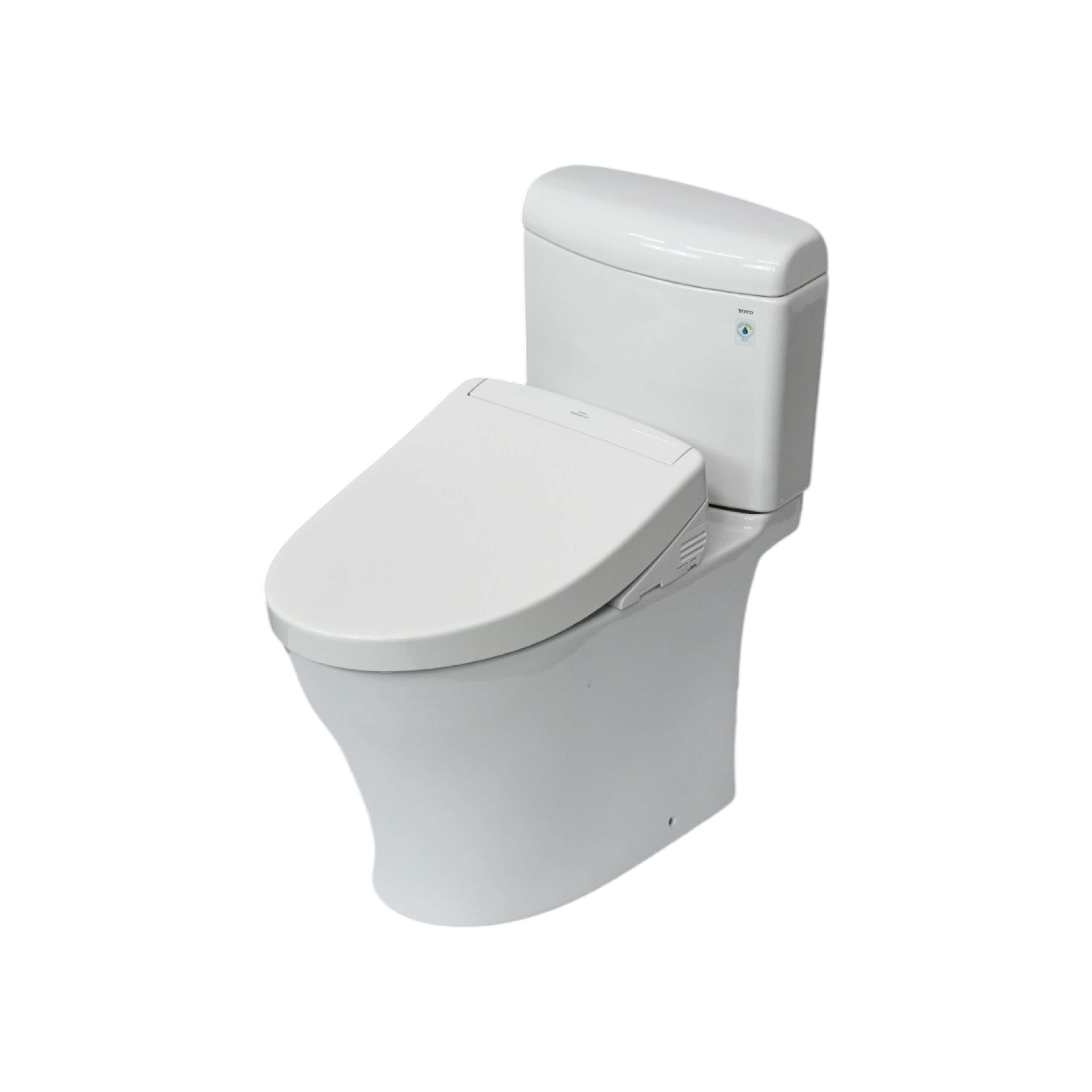 TOTO WASHLET®+ Aquia IV® Cube Two-Piece Elongated Dual Flush 1.28 and 0.9 GPF Toilet with S5 Bidet Seat, Cotton White - MW4363446CEMFGN#01 MW4363446CEMFGN#01