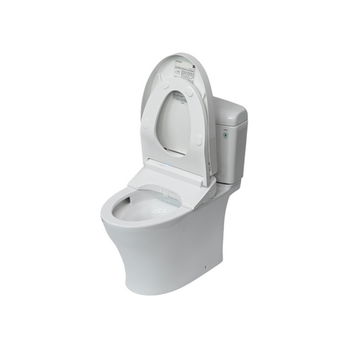 TOTO WASHLET®+ Aquia IV® Cube Two-Piece Elongated Dual Flush 1.28 and 0.9 GPF Toilet with S5 Bidet Seat, Cotton White - MW4363446CEMFGN#01 MW4363446CEMFGN#01, image 9