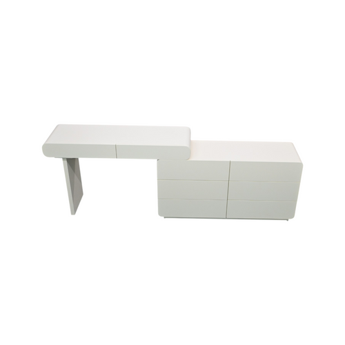 Latitude Run Dalasha Easy Installation Expandable Cream Color Modern Makeup Vanity, image 2