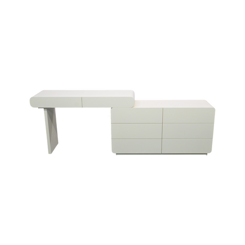 Latitude Run Dalasha Easy Installation Expandable Cream Color Modern Makeup Vanity, image 3