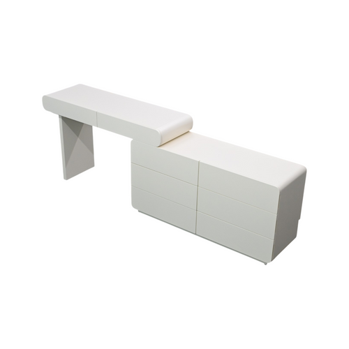 Latitude Run Dalasha Easy Installation Expandable Cream Color Modern Makeup Vanity, image 5