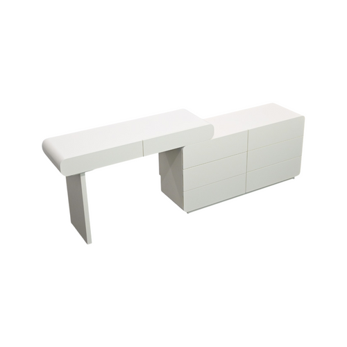 Latitude Run Dalasha Easy Installation Expandable Cream Color Modern Makeup Vanity, image 4