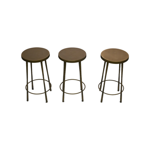 Four Hands Westwood Tapered Hammered Aged Brass Bar and Counter Stool Set of 3, image 4