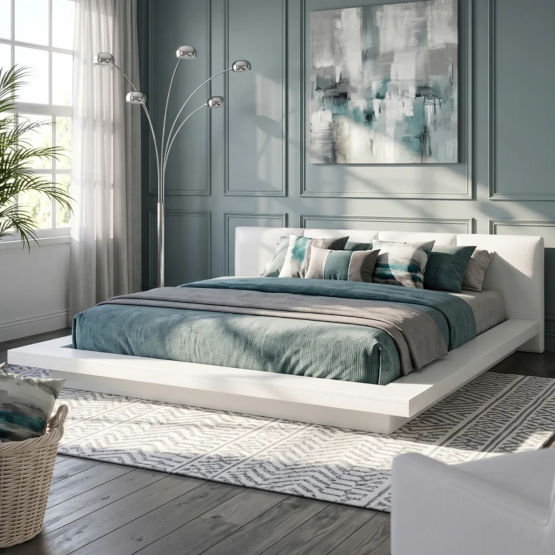 Brayden Studio Alei Solid Wood Tufted Upholstered Platform California King Bed
