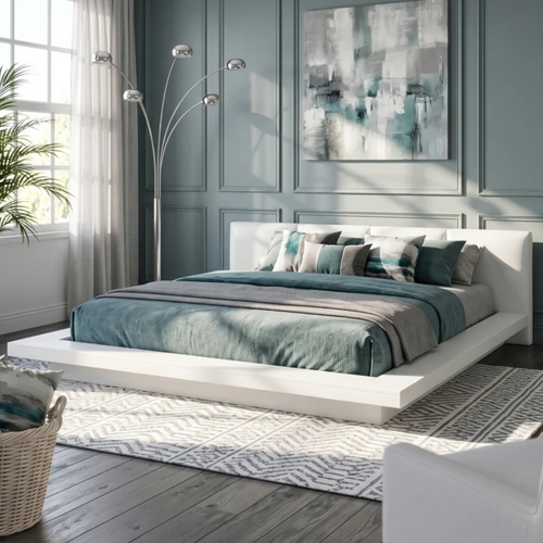 Brayden Studio Alei Solid Wood Tufted Upholstered Platform California King Bed, image 1