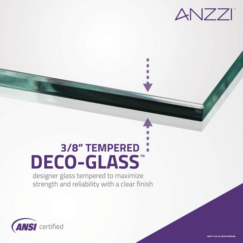 Anzzi Hinged Frameless Shower Door Brushed Nickel Makata Series, image 6