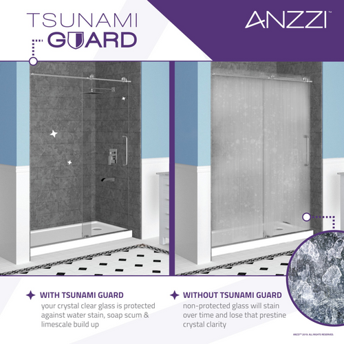 Anzzi Hinged Frameless Shower Door Brushed Nickel Makata Series, image 10
