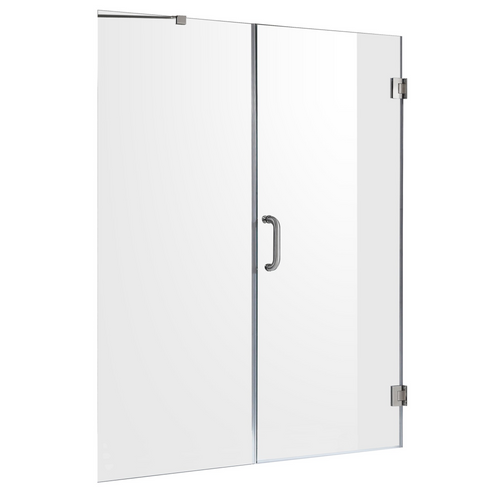 Anzzi Hinged Frameless Shower Door Brushed Nickel Makata Series, image 5