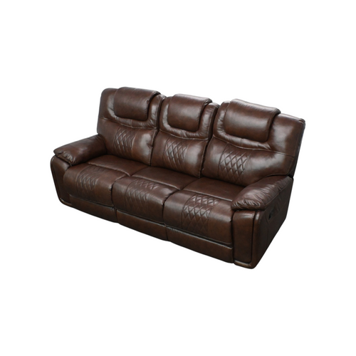 Hokku Designs Jepum Top-Grain Genuine Leather Sofa -Espresso, image 3