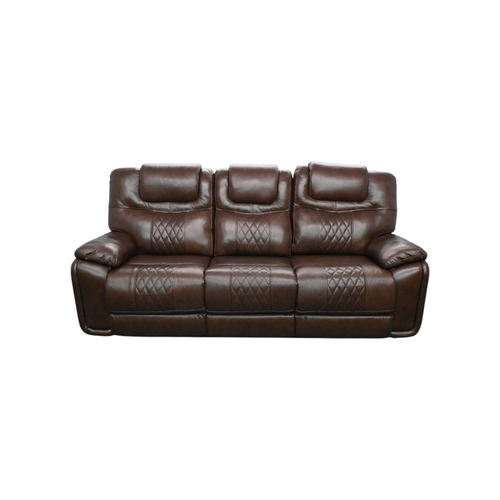 Hokku Designs Jepum Top-Grain Genuine Leather Sofa -Espresso, image 2