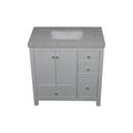 Lark Manor Imogin 36'' Single Bathroom Vanity Set With Engineered Culture Stone White Top