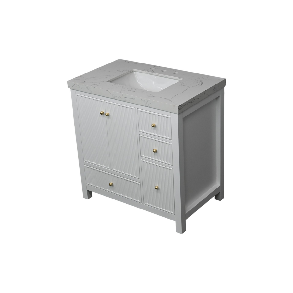Lark Manor Imogin 36'' Single Bathroom Vanity Set With Engineered Culture Stone White Top