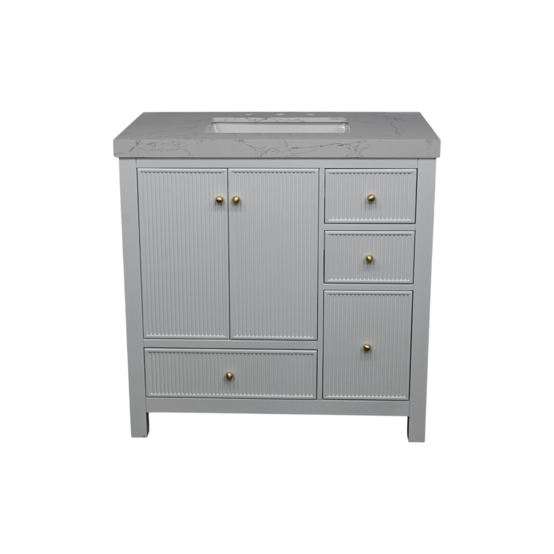 Lark Manor Imogin 36'' Single Bathroom Vanity Set With Engineered Culture Stone White Top