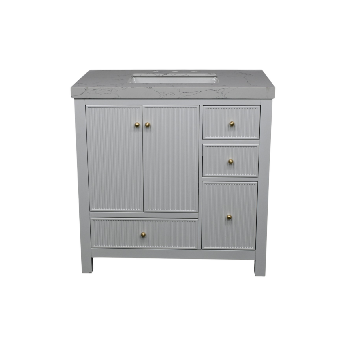 Lark Manor Imogin 36'' Single Bathroom Vanity Set With Engineered Culture Stone White Top