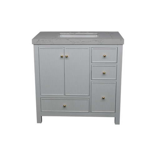 Lark Manor Imogin 36'' Single Bathroom Vanity Set With Engineered Culture Stone White Top, image 4