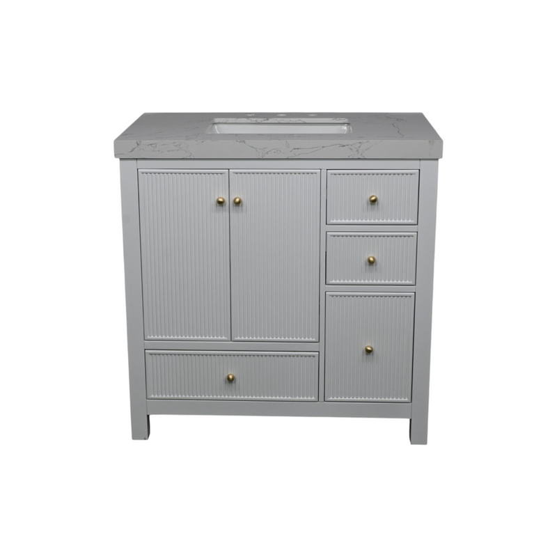 Lark Manor Imogin 36'' Single Bathroom Vanity Set With Engineered Culture Stone White Top