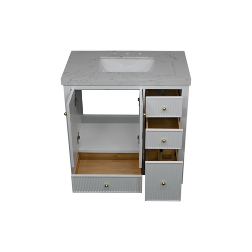 Lark Manor Imogin 36'' Single Bathroom Vanity Set With Engineered Culture Stone White Top, image 5