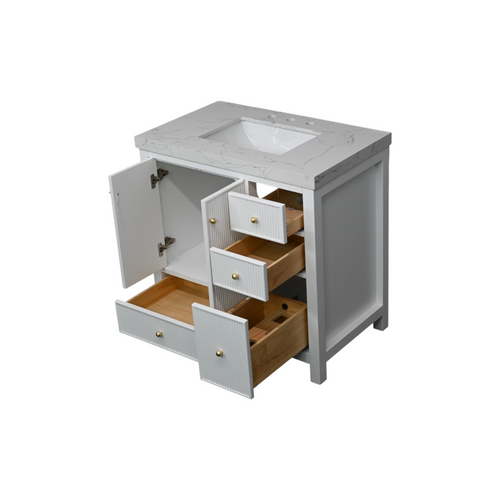 Lark Manor Imogin 36'' Single Bathroom Vanity Set With Engineered Culture Stone White Top, image 7
