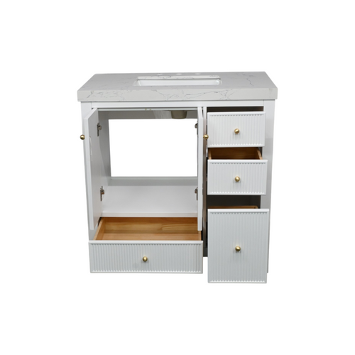 Lark Manor Imogin 36'' Single Bathroom Vanity Set With Engineered Culture Stone White Top, image 8
