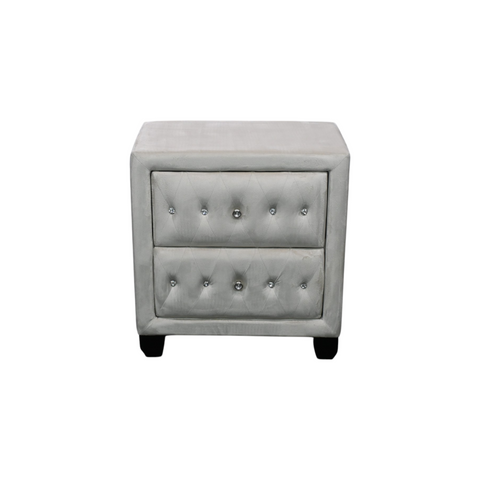 Rosdorf Park Modern Style Crystal Tufted 2-Drawer Nightstand Upholstered With Velvet Fabric Made With Wood
