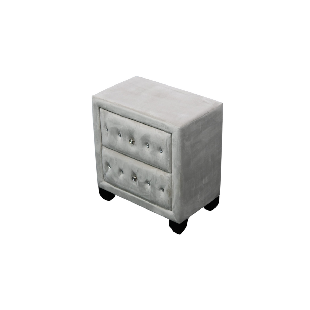 Rosdorf Park Modern Style Crystal Tufted 2-Drawer Nightstand Upholstered With Velvet Fabric Made With Wood