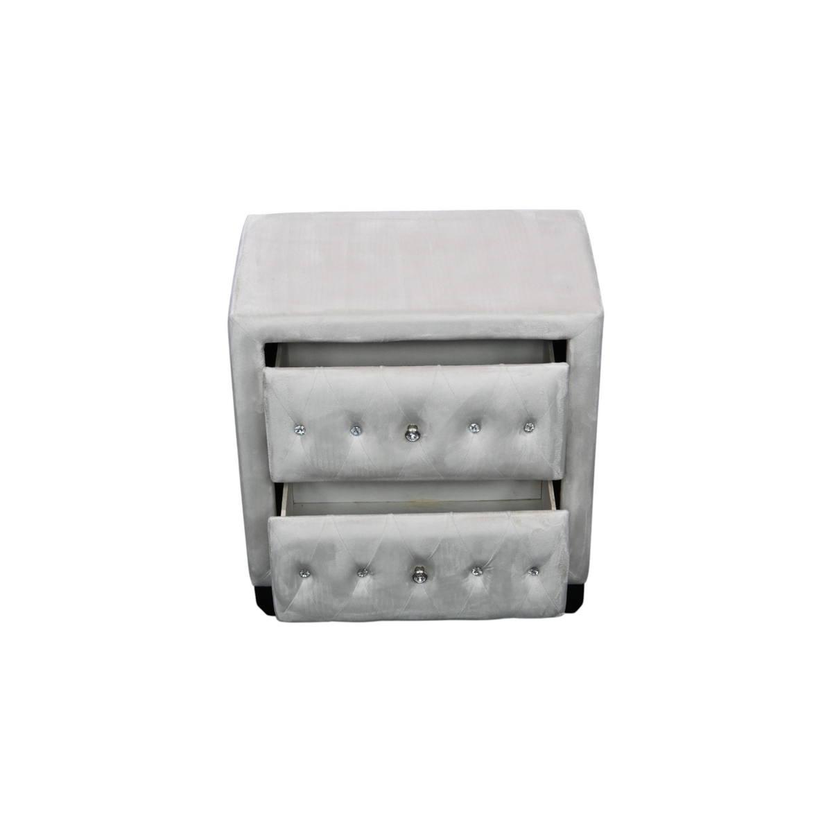 Rosdorf Park Modern Style Crystal Tufted 2-Drawer Nightstand Upholstered With Velvet Fabric Made With Wood